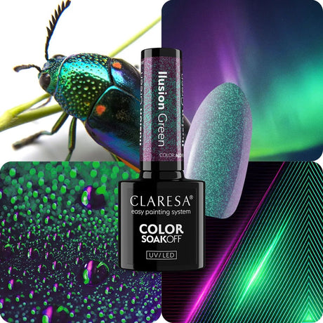 Claresa vernis gel uv led 5ml alchimie de couleur - vert illusion