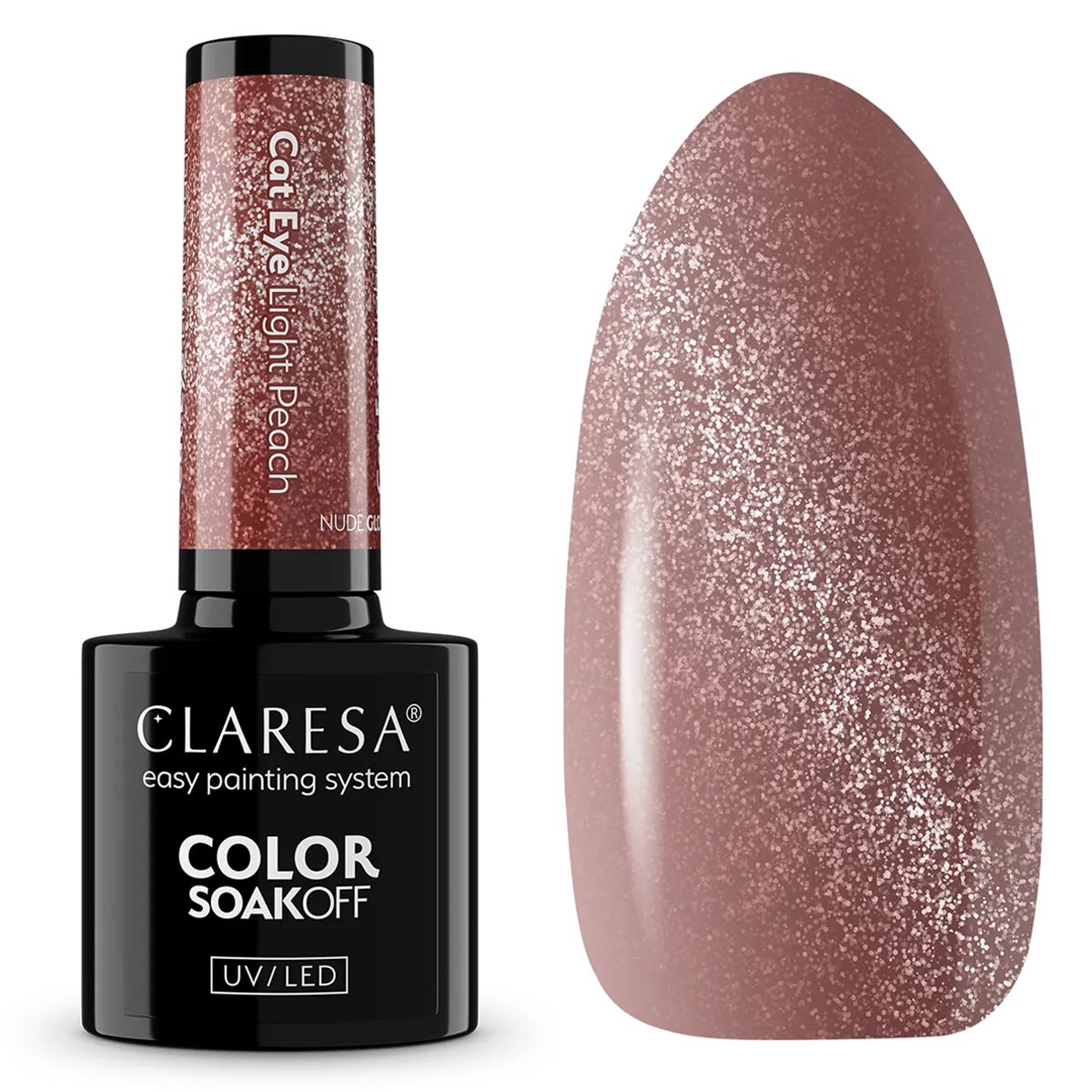 Claresa uv led gellak 5ml nude glow - cat eye light peach