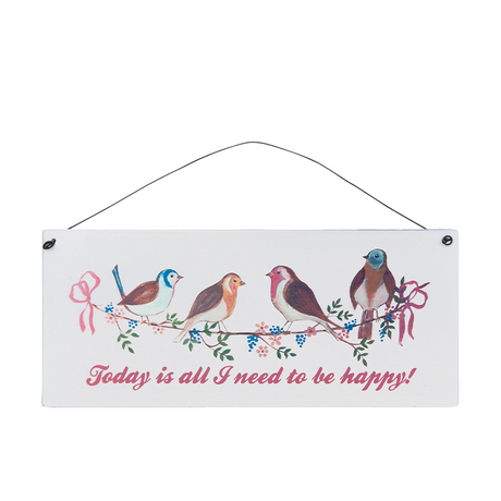 Clayre eef ophangbordje 'today is all i need to be happy' 25x11cm