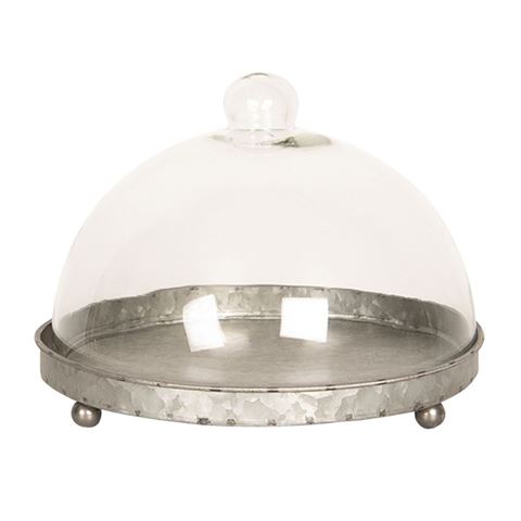 Clayre eef cloche 6gl2491 gris transparent 21x15 cm