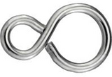 Connex crochet en S fermé 27mm 10pcs ni - ky6550015