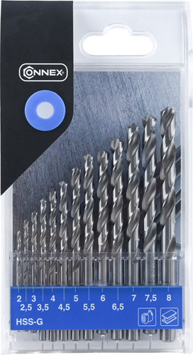 Connex jeu de forets en acier 2-8mm 13pcs bleu - cox972128