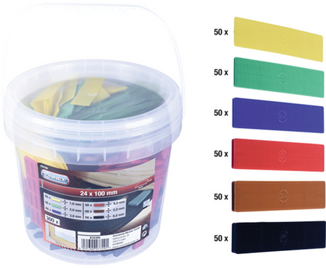 Connex jeu de cales de réglage plastique 300 pièces - b34300