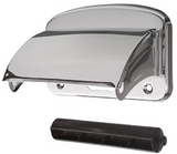 Porte papier toilette Cornat avec couvercle inox - t364399