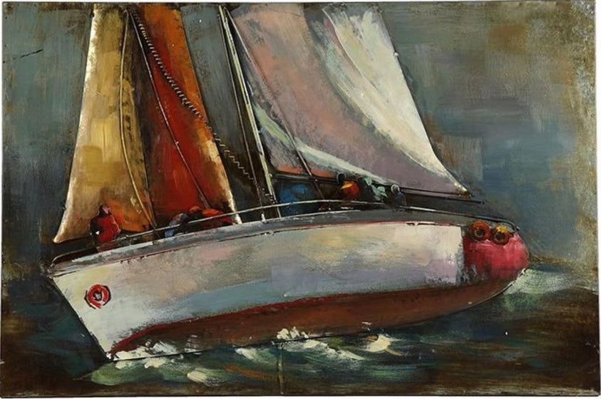 Peinture à botte en hi-point 90 x 60 cm en acier brun orange