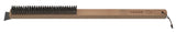 Brosse en acier Cozze avec gratte-ciel et poignée en bois marron