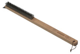 Brosse en acier Cozze avec gratte-ciel et poignée en bois marron