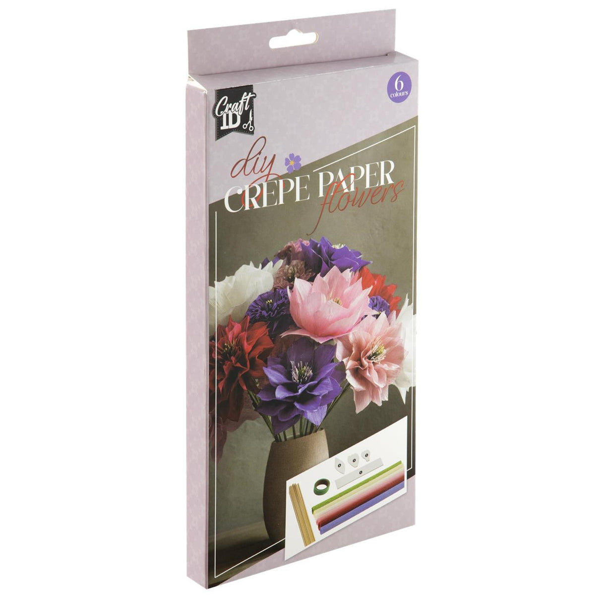 Ensemble de loisirs créatifs pour groupe de loisirs créatifs, fabrication de fleurs en crêpe 6 feuilles 20x25 cm | 4 pièces