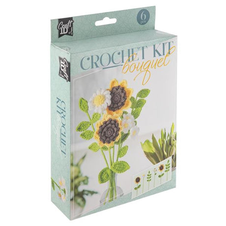 Kit de crochet groupe artisanat créatif bouquet de fleurs 6 tournesols