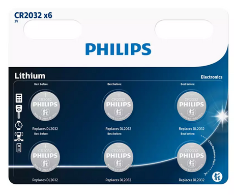 Battery Sales Europe Batterie au lithium CR2032, 6 pcs.