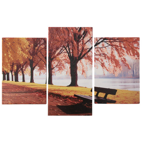 Groupe d'artisanat créatif peinture diamant triptyque paysage
