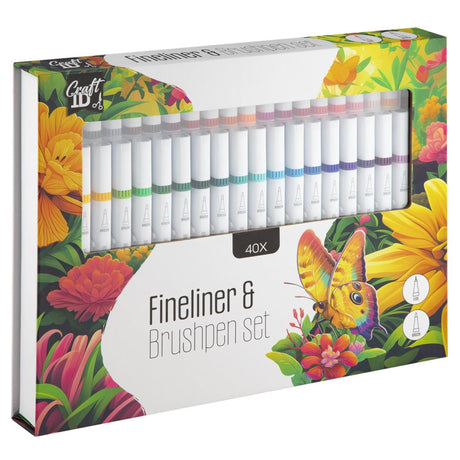 Craft id color set stylo pinceau fineliner 40 pièces