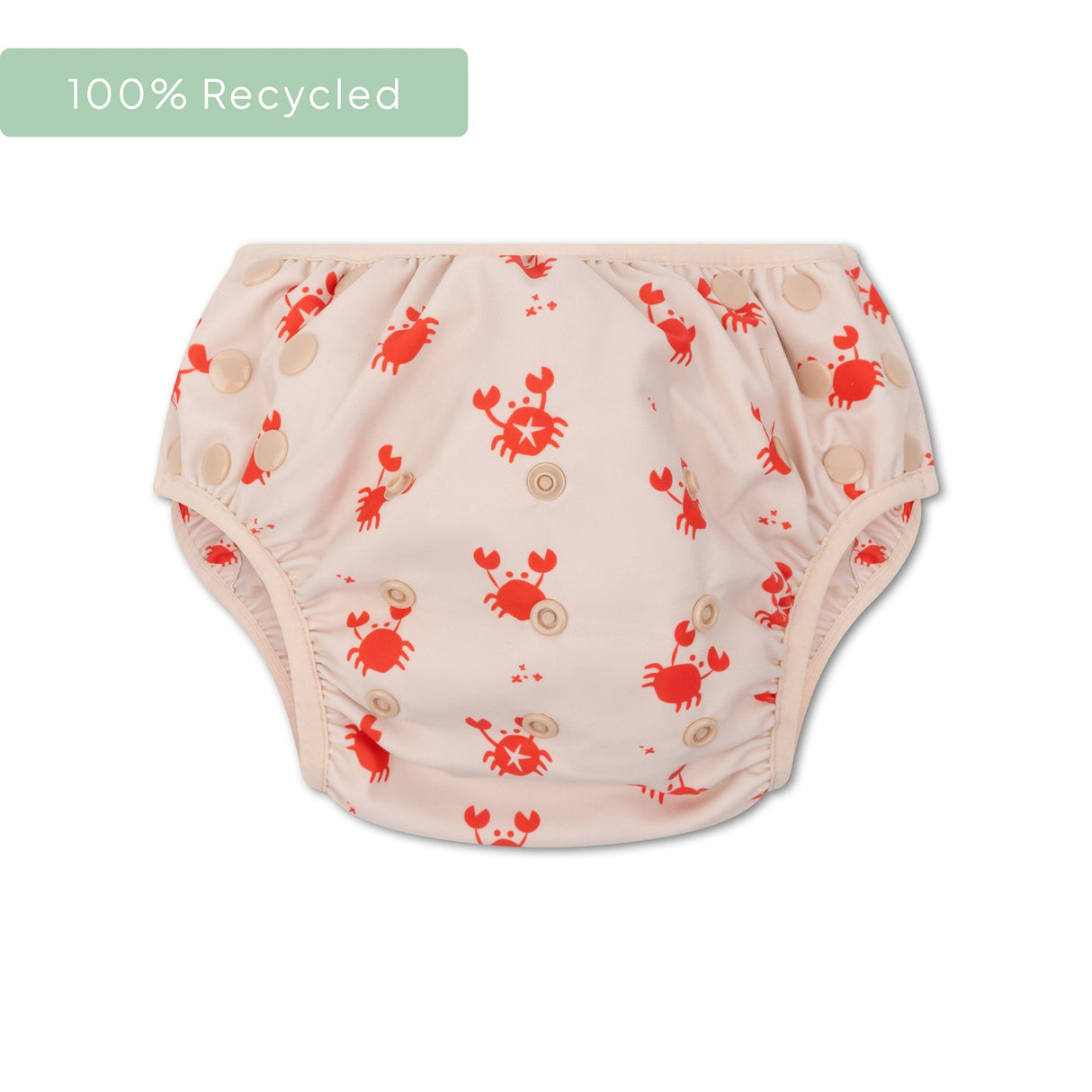 Crabe | couche de bain lavable rouge beige