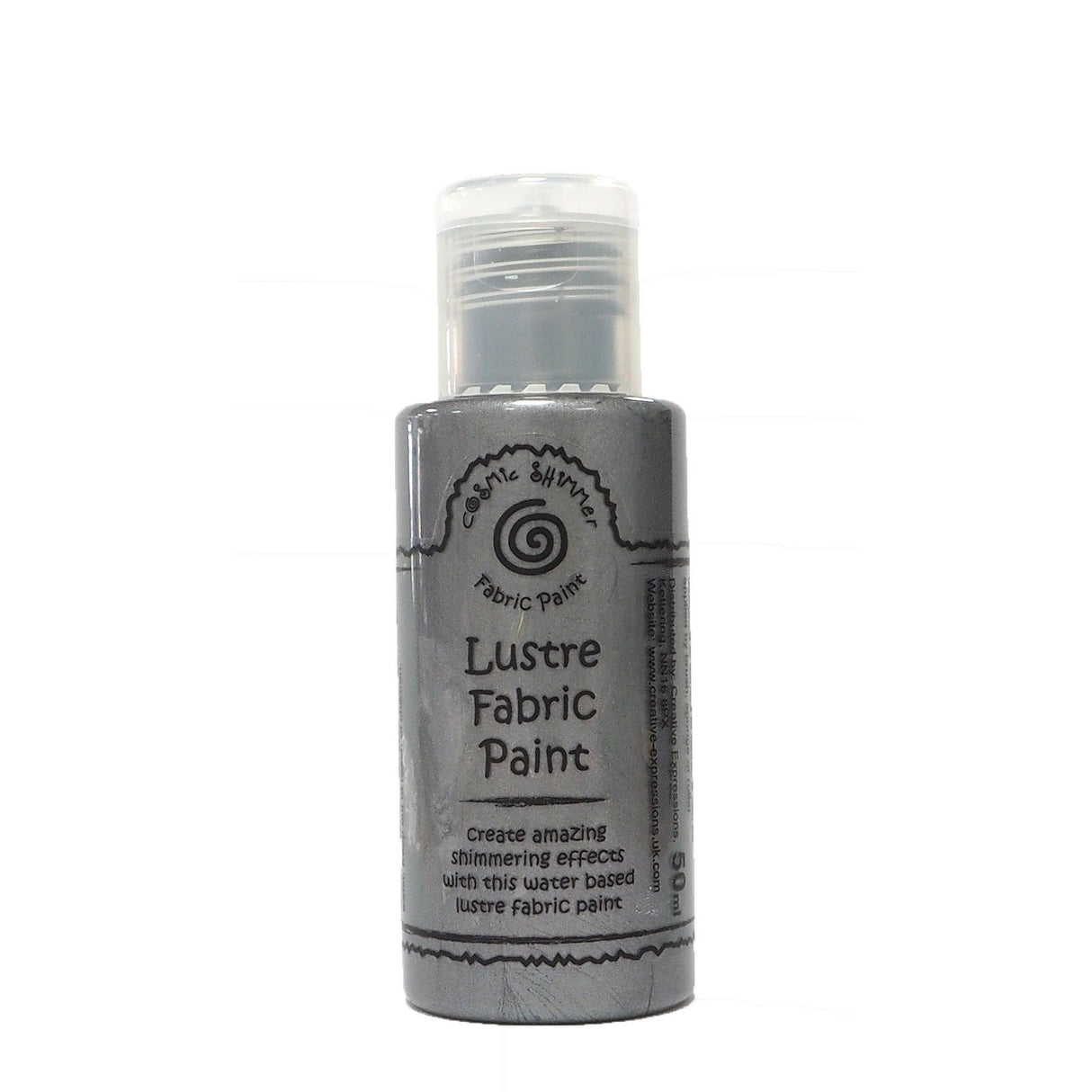 Cosmic shimmer • fabric lustre paint tarnished silver 50ml