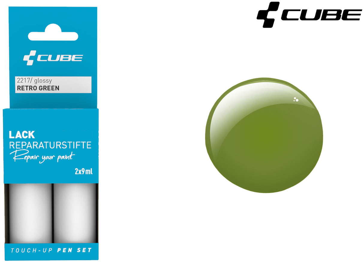 Set de stylos de retouche Cube rétro vert