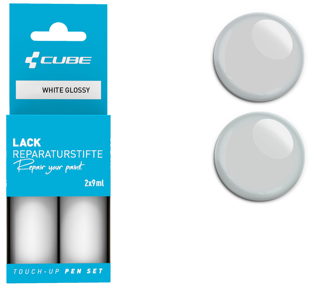 Set de stylos de retouche Cube blanc brillant