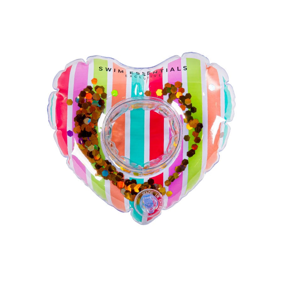 Ruée vers la couleur | Coeur porte-gobelet gonflable multicolore