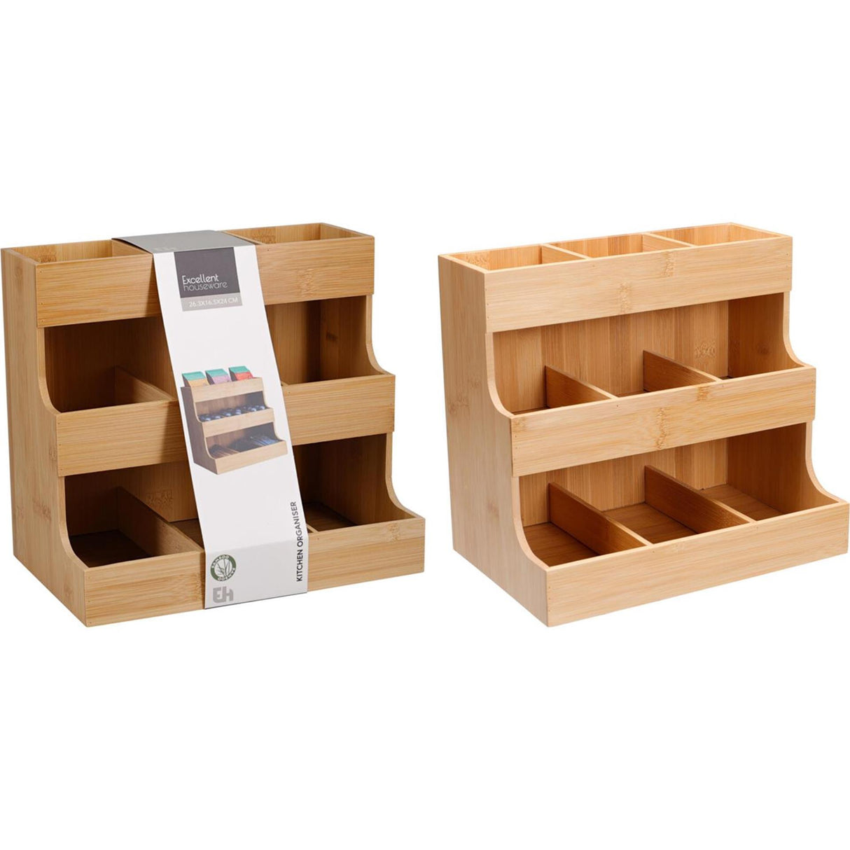 Excellent houseware keuken organizer bamboe 263x16