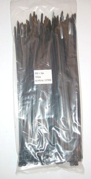 Attaches de câble sans marque 7,6x300 noir sachet de 100