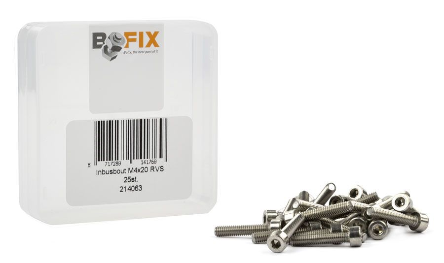 Bofix Box A 25 Bolt Bolts M4X20 en acier inoxydable