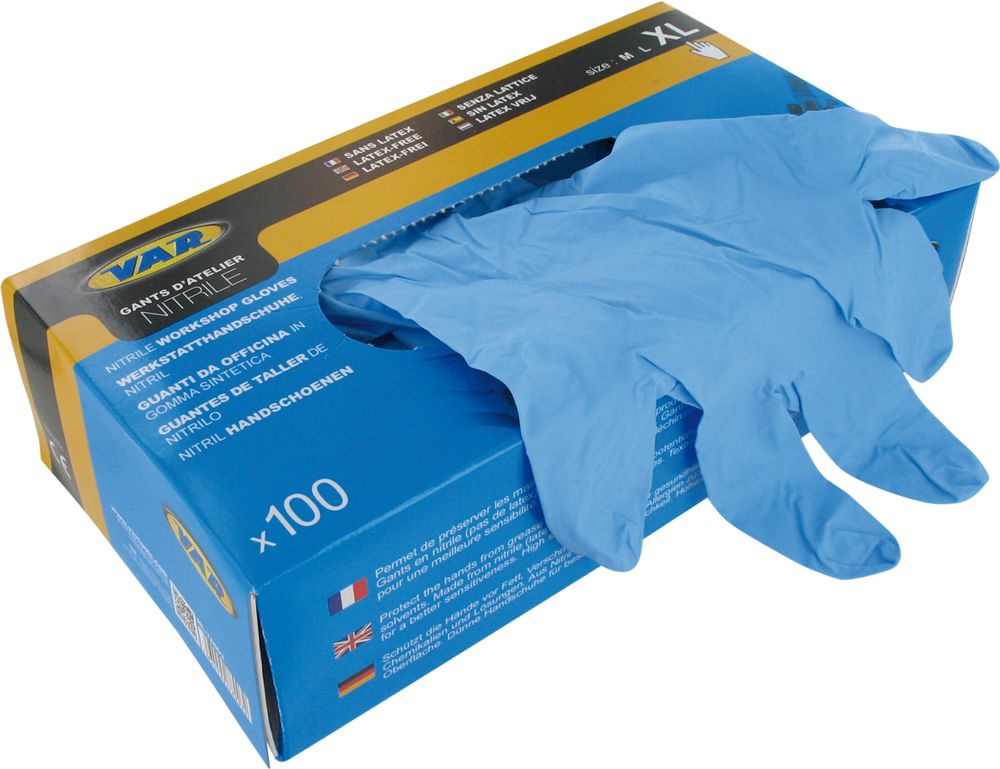 Var gant nitrile sans latex xl bl ds a 100