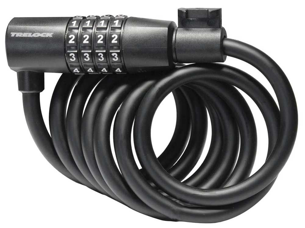 Trelock SK108 Code de verrouillage du câble en spirale 180 8 mm noir