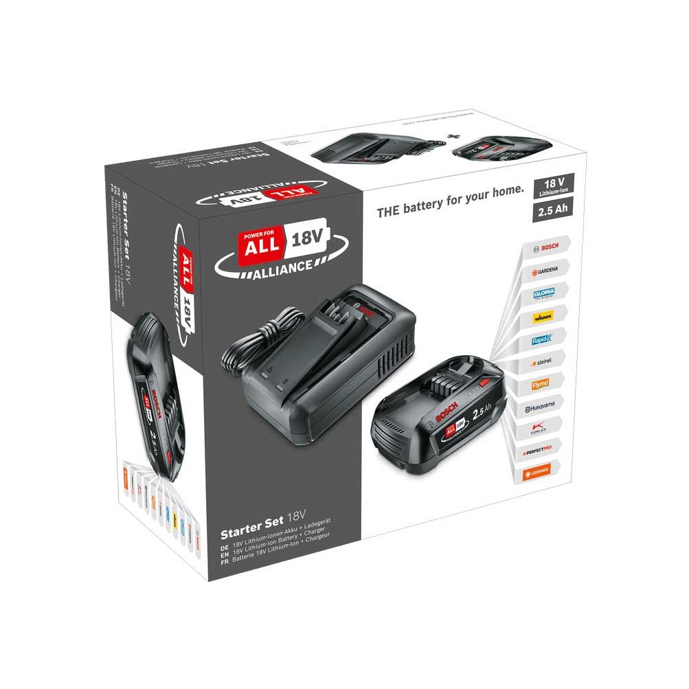 Bosch grs kit de démarrage chargeur de batterie 18v 2,5ah