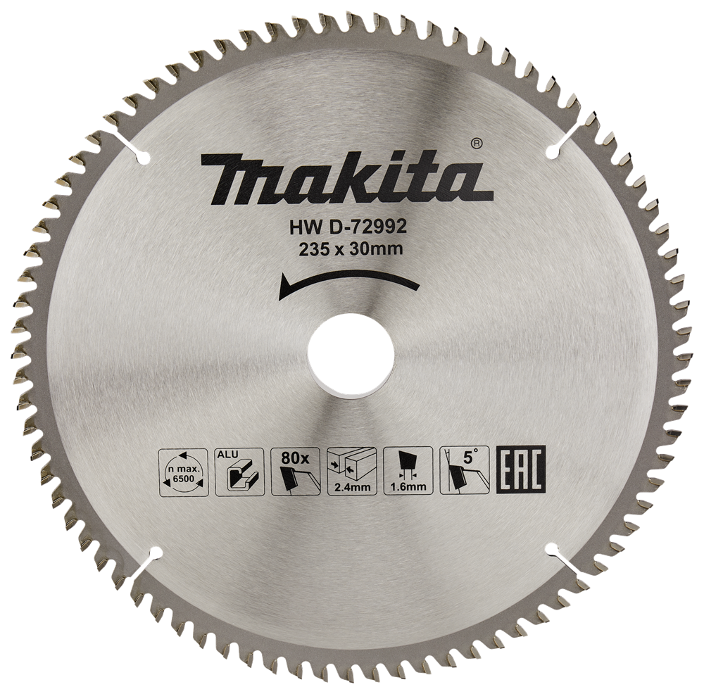 Accessoires Makita lame de scie circulaire aluminium | norme | 235x30x2.4 80t 5g - d-72992 - d-72992