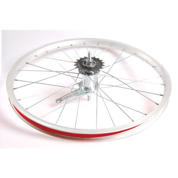 Roue arrière 20 x 1,75 aluminium avec moyeu de frein favorable - argent