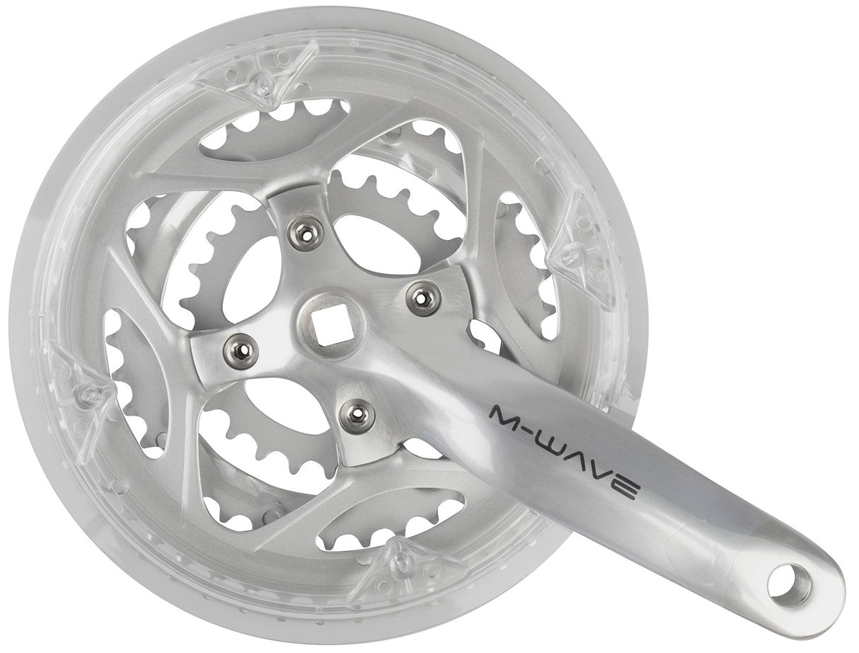 Pédalier M-wave 26 38 48t 170mm plat +0mm 7-8sp avec bord de chaîne argent