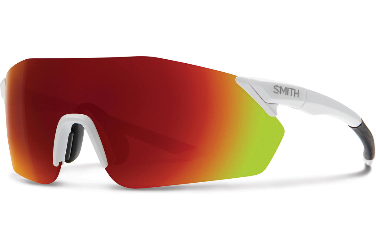 Smith Rverb Glasses Matte White Chromapop Red Mirror