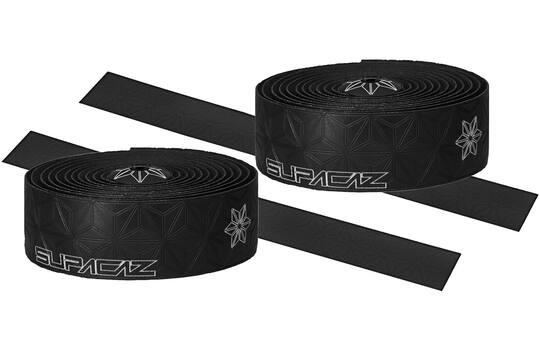 Guidon Supacaz Super sticky Kush Galaxy noir et blanc avec bouchon de guidon en aluminium