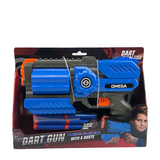 Dart gun omega met 6 darts blauw 25cm