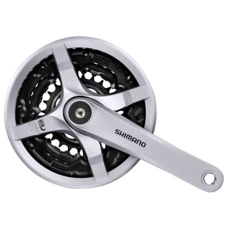 Pédalier Shimano 6 7 Tournoy 8 vitesses fc-ty501 avec bras de manivelle 170 mm 42 x 34 x 24 dents avec protège-chaîne - argent