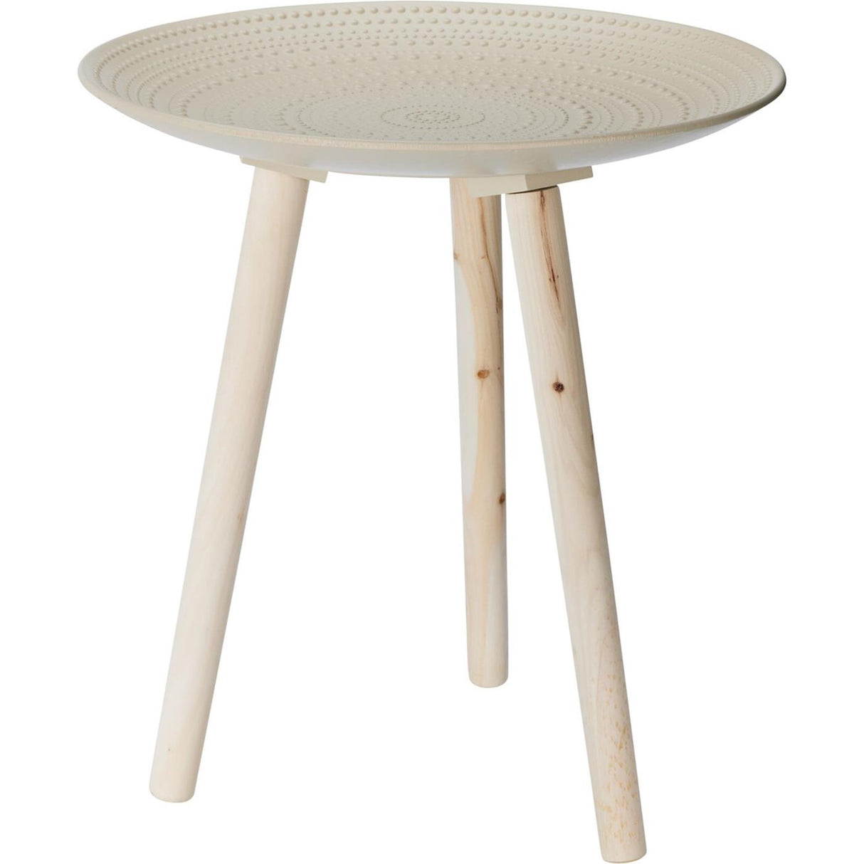 Home styling bijzettafel zandkleur 41 cm rond mdf
