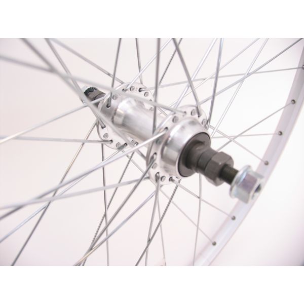 Roue arrière 28 x 1 4 ZAC19 Fixe à roue libre - Argent