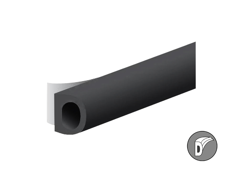 Ellen Draft Band D-Profile Black 8x6mm 7,5 m