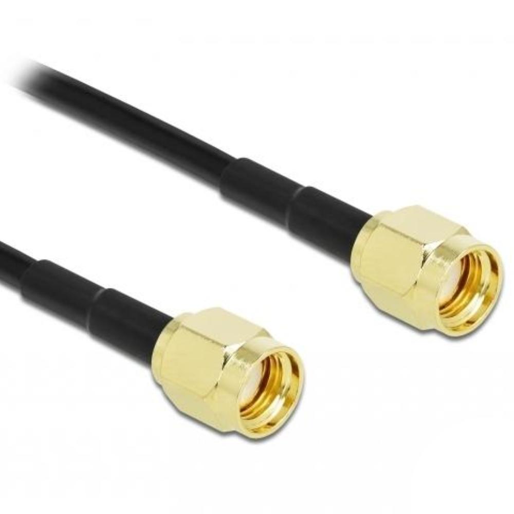 Câble d'antenne Abi Delock fiche RP-SMA vers fiche RP-SMA LMR CFD100 2 m bas L