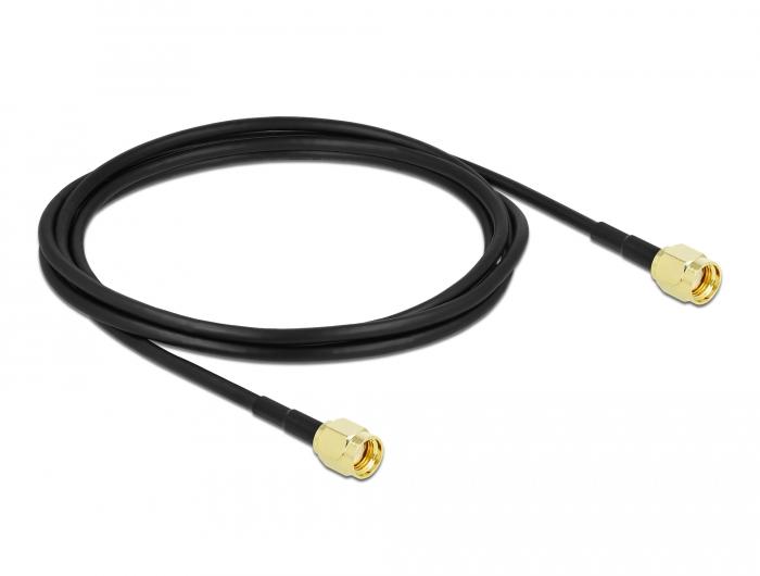 Câble d'antenne Abi Delock fiche RP-SMA vers fiche RP-SMA LMR CFD100 2 m bas L