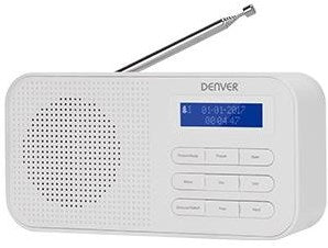 Denver radio dab+ 230v ou batterie + double fonction alarme blanc - 8140320