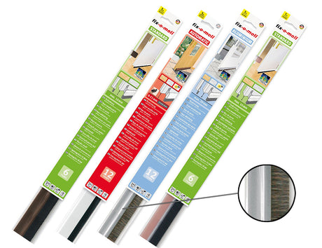 Fix-o-moll door brush premium self-adhesive - 1m - aluminum