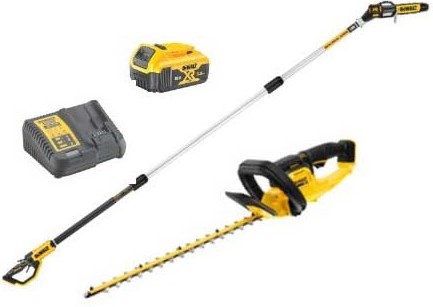 Dewalt dcmpsh56kit-qw | xr telescopische tuinset 18v met heggenschaar en kettingzaag (1x 5.0ah accu + lader) - dcmpsh56kit-qw