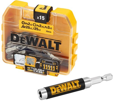 Accessoires Dewalt dt71511 | jeu d'embouts avec guide-vis magnétique | 15 pièces - dt71511