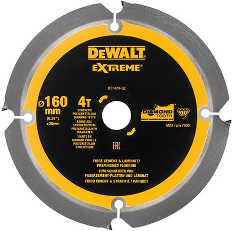 Dewalt accessoires lame de scie circulaire pcd stratifié fibrociment 160x20x4t - dt1470-qz