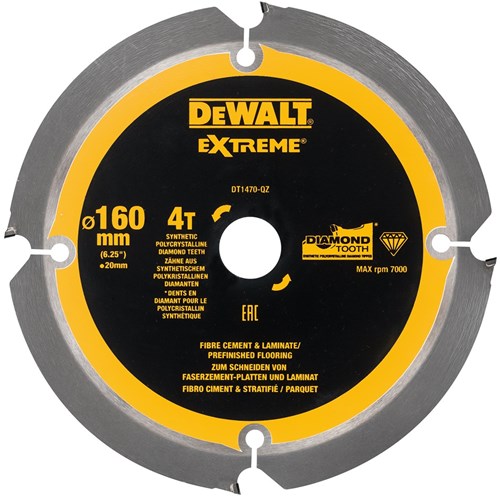 Dewalt accessoires lame de scie circulaire pcd stratifié fibrociment 160x20x4t - dt1470-qz