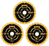 Accessoires Dewalt lames de scie circulaire dt10399-qz | 190 mm | 24 tonnes | cadrage extrême | 3 pièces - dt10399-qz