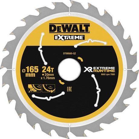Accessoires Dewalt dt99560 xr lame de scie circulaire 165x20mm 24 dents - dt99560-qz