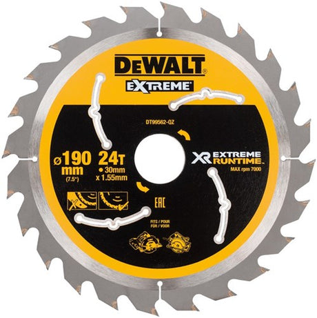 Accessoires Dewalt dt99562 xr lame de scie circulaire 190x30mm 24 dents - dt99562-qz