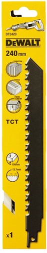 Accessoires Dewalt lame de scie alternative hm 240x12,7mm, panneaux en fibrociment de brique en béton cellulaire - s1543hm - dt2420-qz