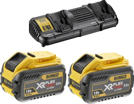 Kit de démarrage Dewalt dcb132x2-qw flexvolt - 2 x batterie flexvolt 54v 9.0ah li-ion + double chargeur dcb132